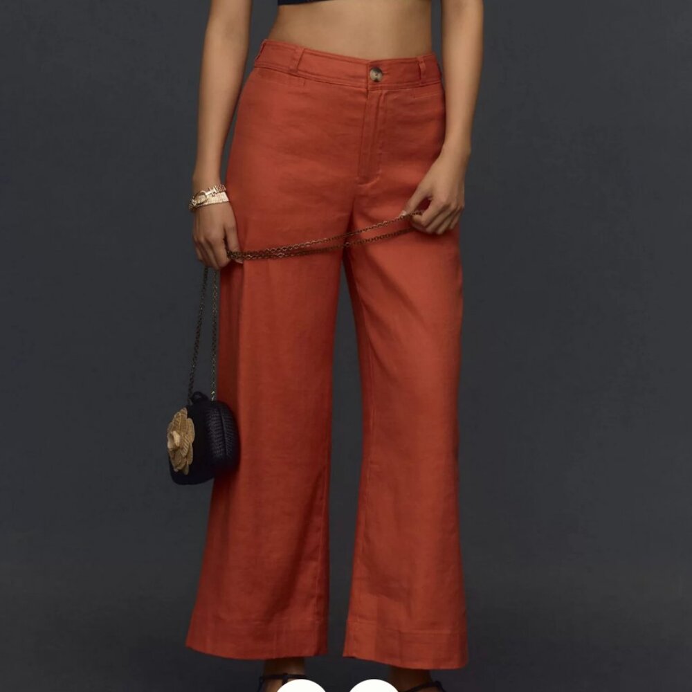 Maeve The Ettie High-Rise Crop Wide-Leg Pants: Linen Edition